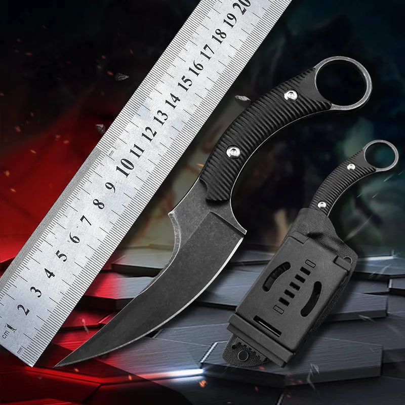 Chiến Thuật Cắm Trại Ngoài Trời Sinh Tồn Giải Cứu Knife Karambit CS GO Cố Định Dao Tiện Ích Cắt Săn Bắn Bộ Dao Bỏ Túi Di Động Chiến Đấu Dụng Cụ