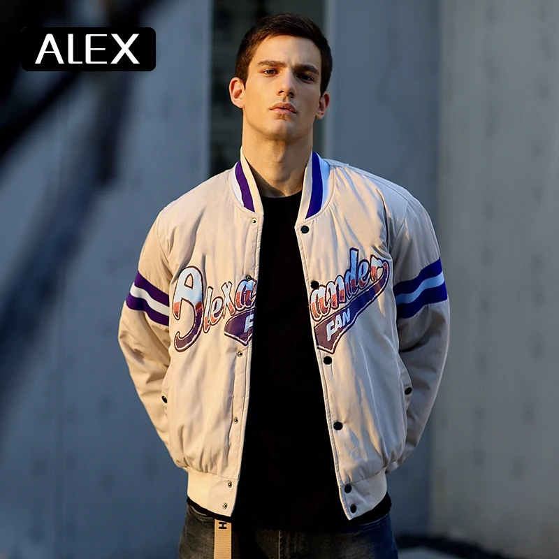 Alex Plein Bomber Jacket Man Style 2020 Warm Winter Coats Streetwear Men\'s Fashion Stand Collar Outwear Best Sell Basic Classic