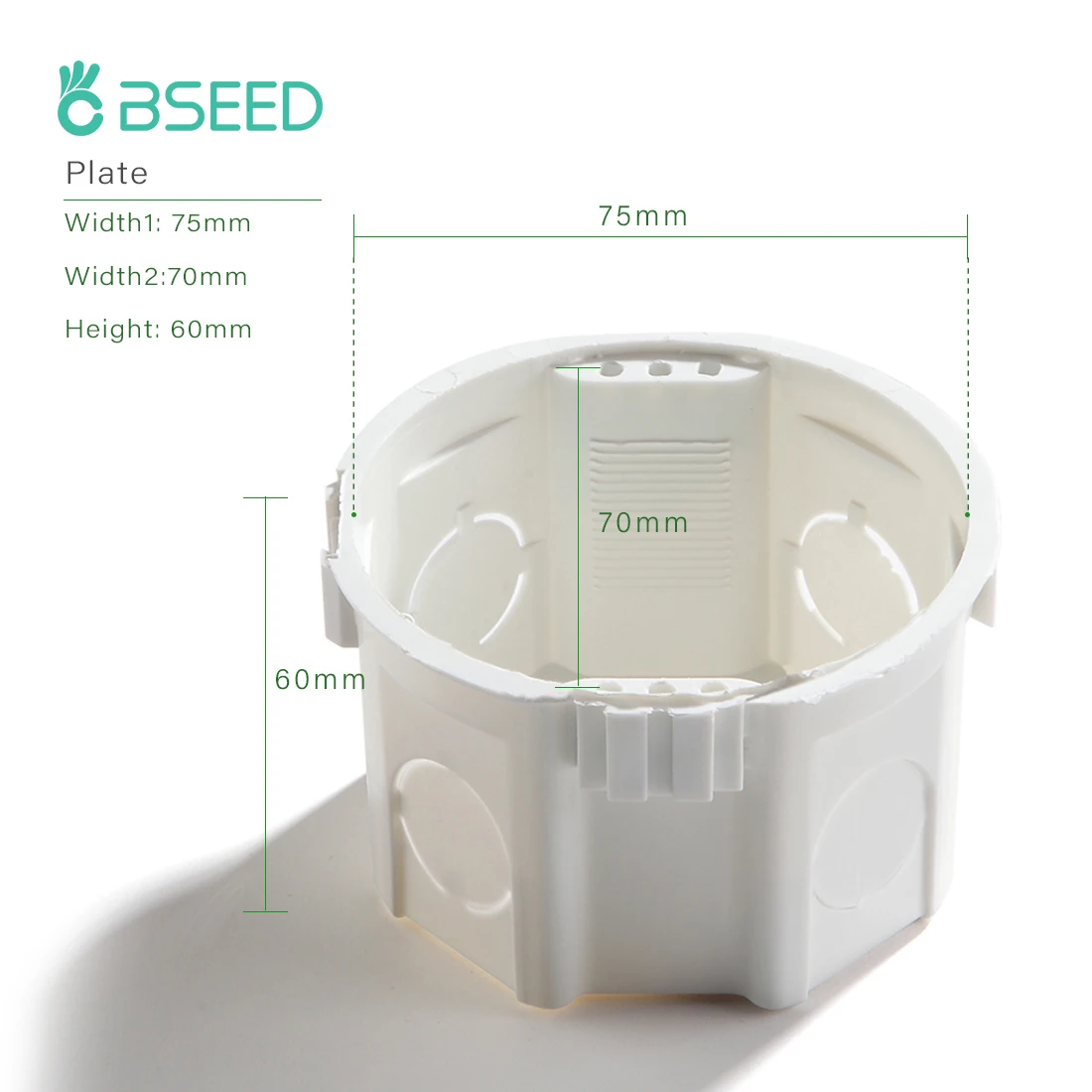 BSEED 3pcs/lot EU Standard Internal Mount  For Switch and Socket EU Standard 3packs White Back Box Round Mounting Box