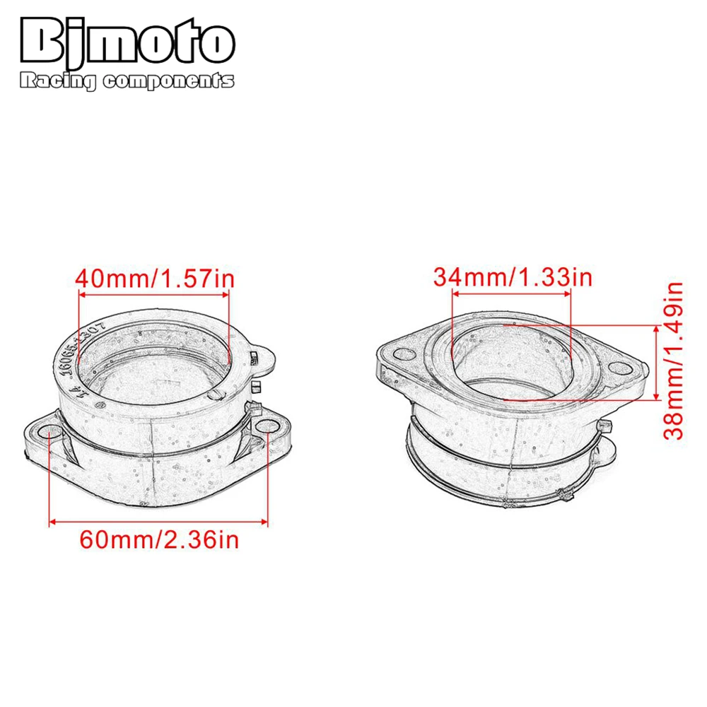 Carburetor intake manifold Intake Interface Adapter For Kawasaki GPZ ZRX 1100 E F ABS ZXT10E C ZRT10C 1200 C ZRT20AC ZRT20AA