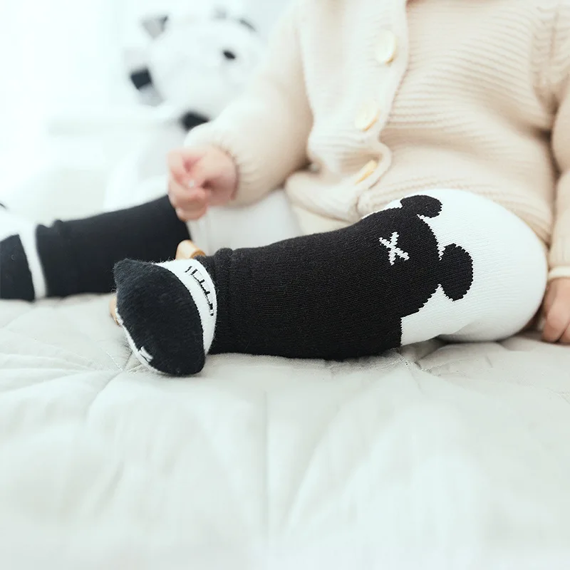 Toddler Socks Kneelet Two-piece Set Newborn Baby Thick Winter Terry Cotton Girl Autumn Skidproof Kids Infant Boy Cartoon Sock