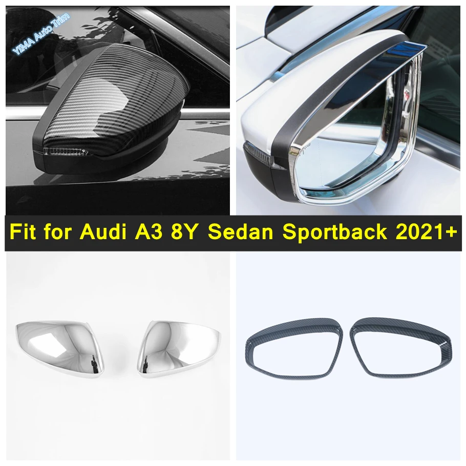 

Rearview Mirror Case Rain Eyebrow Shield Shade Cover Protector Guard Trim Accessories For Audi A3 8Y Sedan Sportback 2021 2022