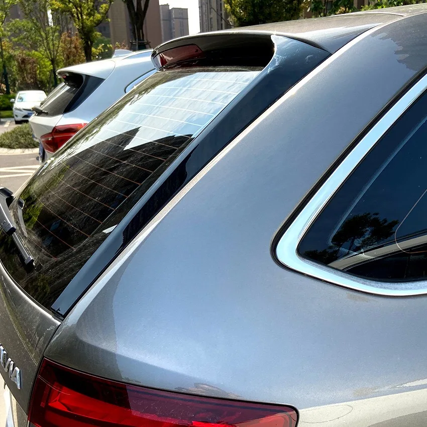 Glanz schwarz Hinten Fenster Seite Spoiler Flügel Für Skoda- Octavia-Immobilien-14-19 Auto-styling auto Hinten Fenster Spiegel Schwanz Zubehör