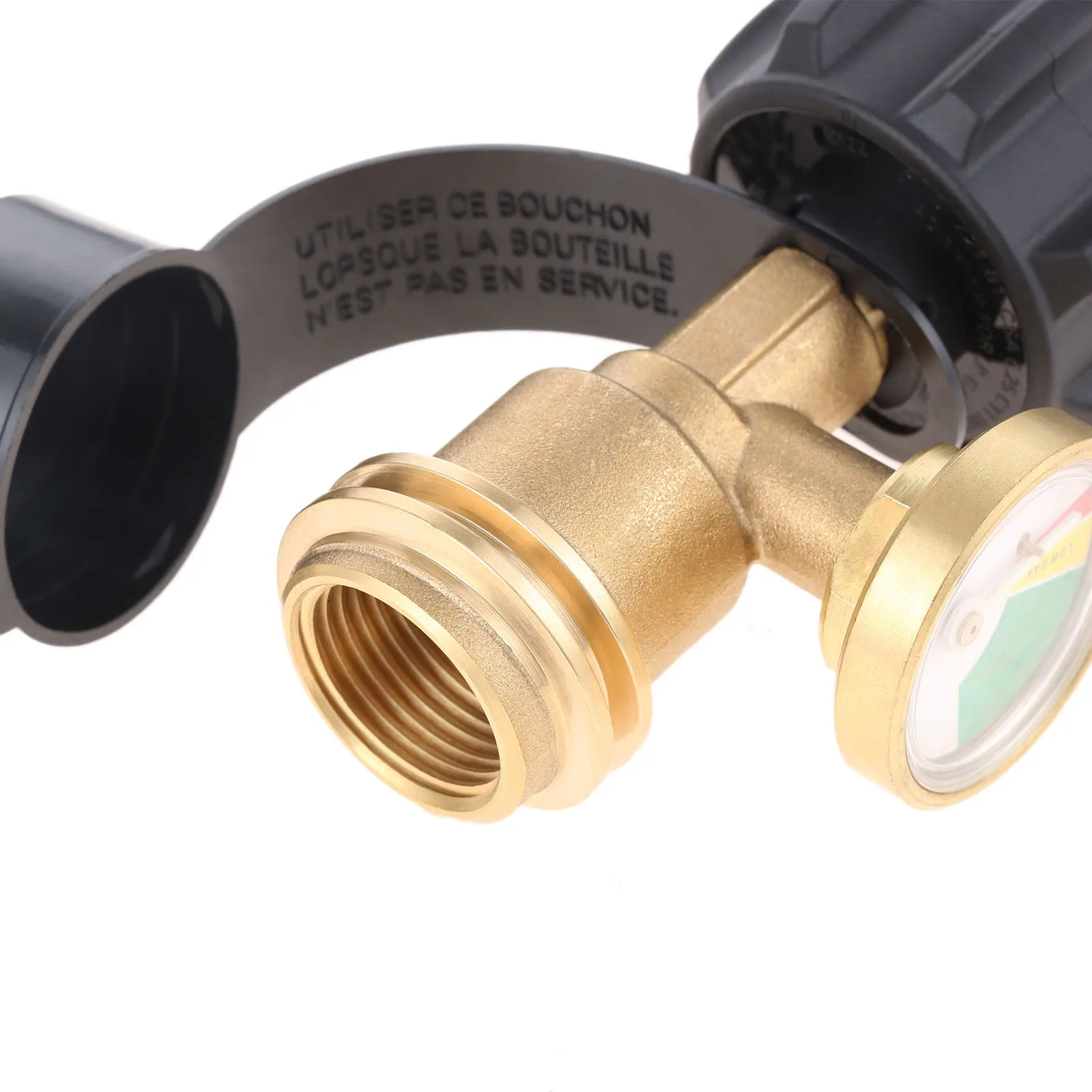 Jauge Indicateur Niveau Propane En Laiton - Adaptateur Avec Indicateur Couleur, Compatible Bouteilles 5 à 40 Lb QCC1