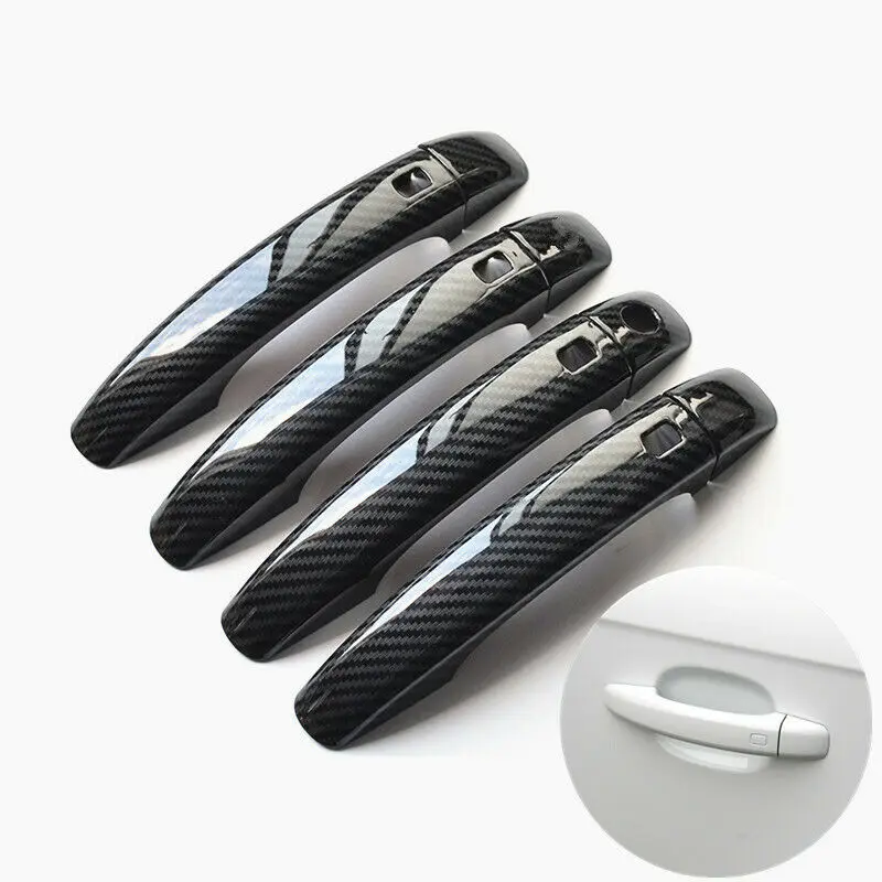 Car Accessories ABS Carbon Gate Door Handle Trim Frame Sticker Cover Exterior Decoration for Audi A4 B8 A5 8T 8F Q3 8U Q5 8R