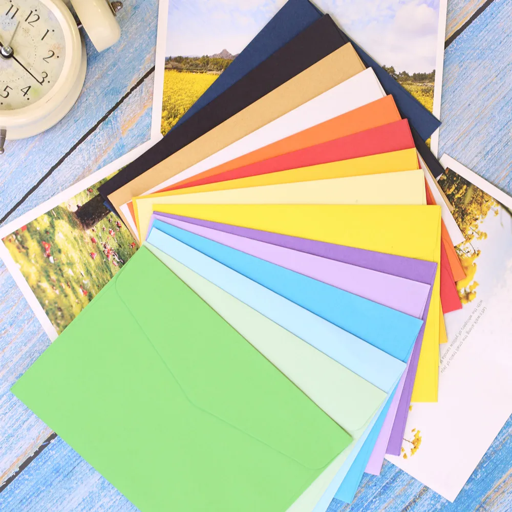 (10 Pieces/Lot) 16*11CM Creative Kraft Paper Color Envelope