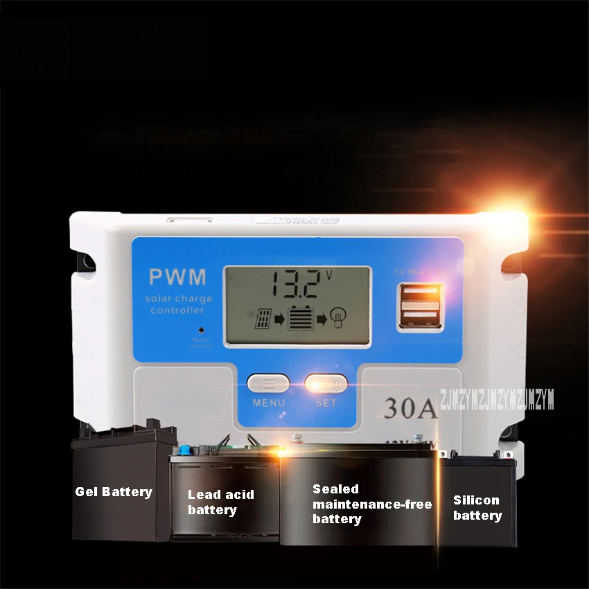 Controlador Solar automático 12V24V30A, carga Solar, controlador de carga Solar, descarga, controlador de energía Solar