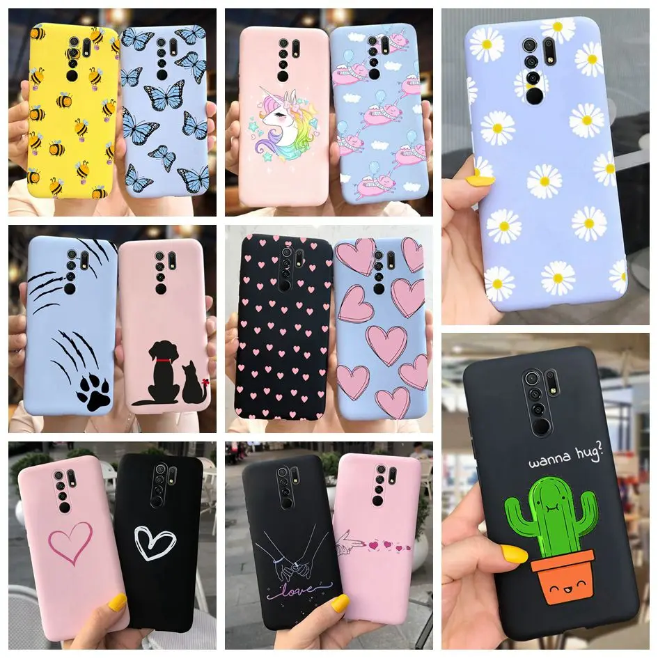 Dla xiaomi redmi 9 Etui Silicone Daisy Cactus Phone Back Cover Dla Redmi 9 Prime Soft Case Dla Xiaomi Poco M2 M 2 Reloaded Coque