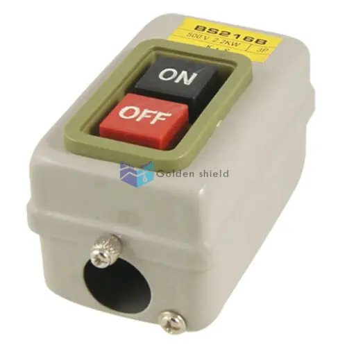 BS-216B 3P 500V 5A 2.2KW Self Locking On/Off Power Push Button Control Schakelaar