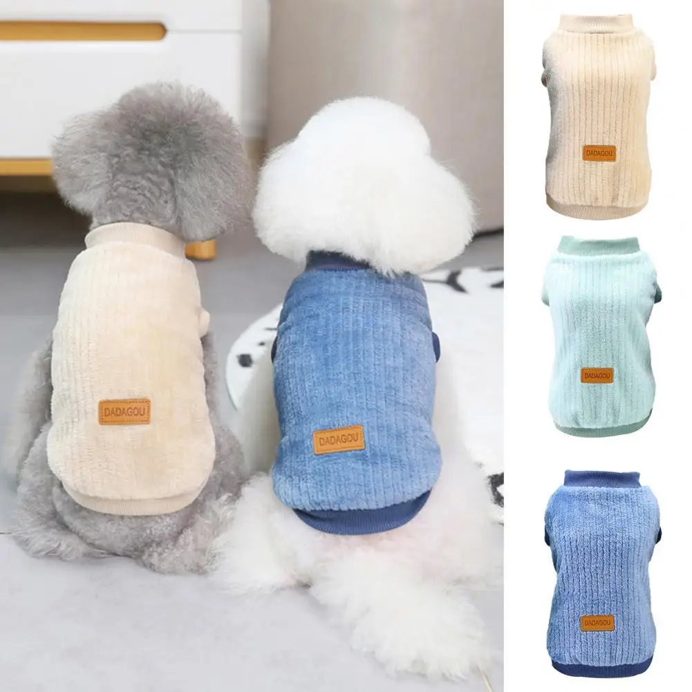 Pet Sweater Small Dogs Puppy Coat Jackets Sweatshirt Solid Color Keep Warmth Skin-friendly Pet Dogs Fleece Sweatshirt Sweater