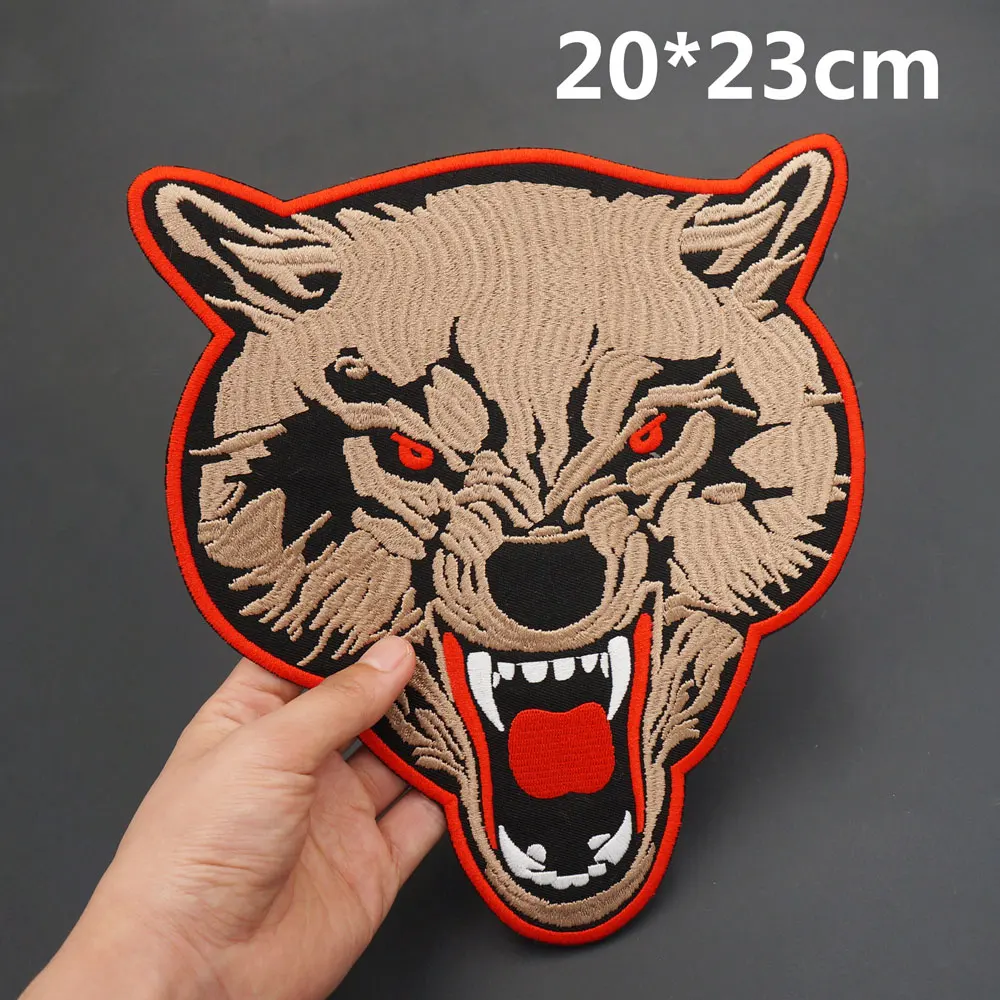 Lone Wolf No Club Embroidered Iron-on Backing Applique Sewing Label Punk Biker Patches Clothes Apparel Accessories Badge