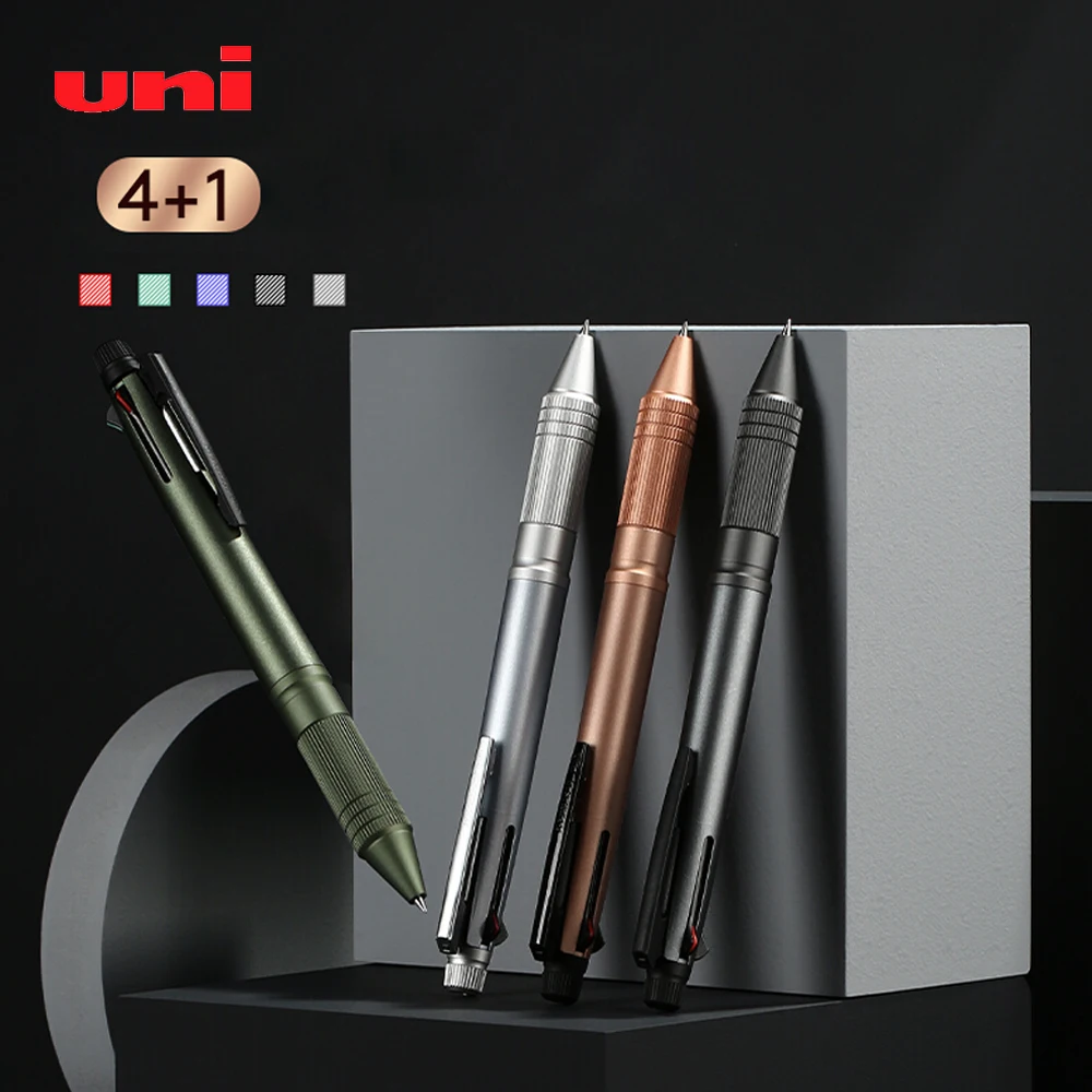 

UNI Ballpoint Pen MSXE5-2000A-05 Metal Multifunctional 4+1 Ballpoint Pen Jetstream0.5mm Low Center of Gravity Oil Pen