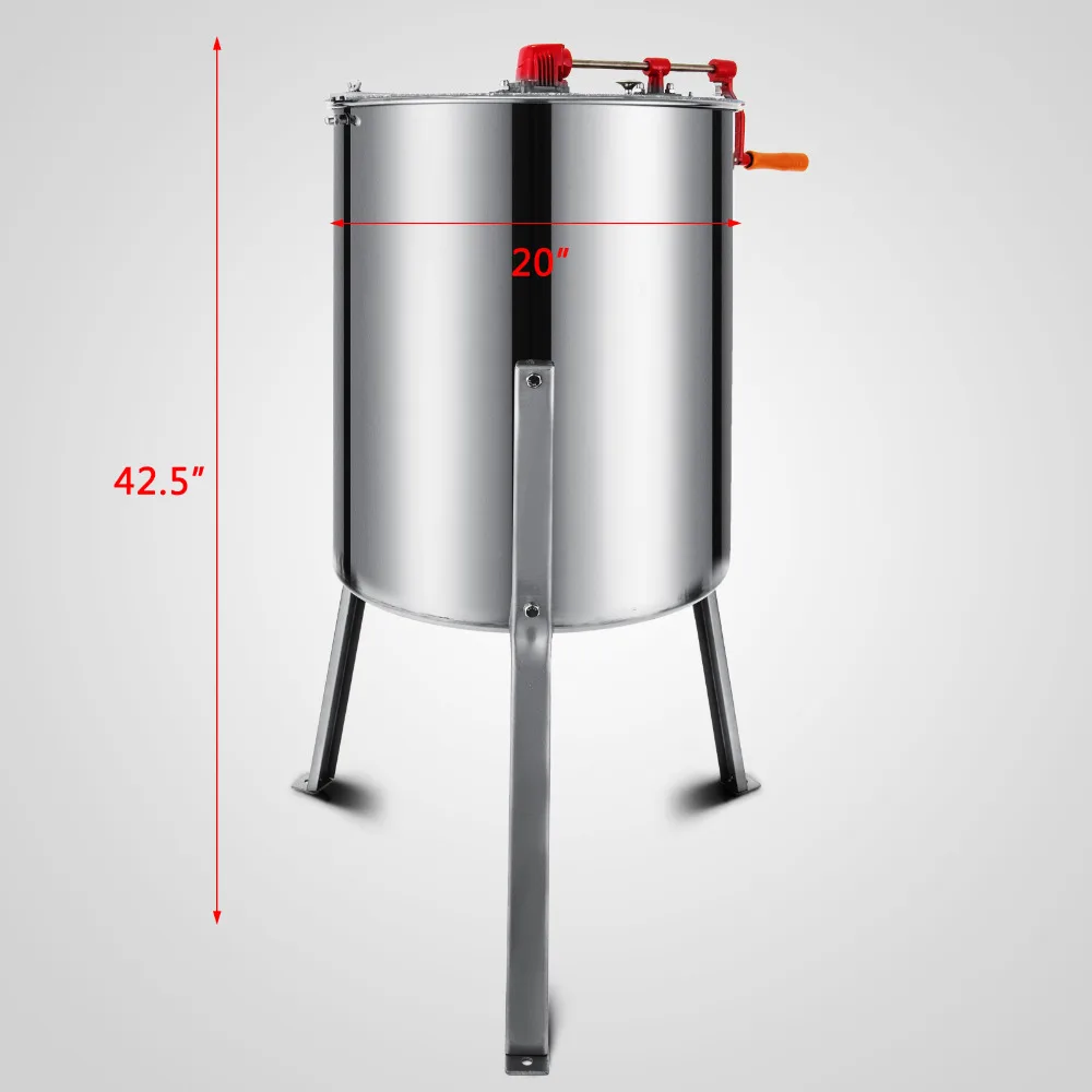 4 Frame Honey Extractor Stainless Steel Beehive Drum Tank Bee Equipment