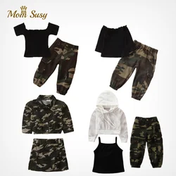 Fashion Baby Girl Clothes Set Russian Cotton Infant Toddler Off-Shoulder Tshirt+Camouflage Pant 2PCS Clothing Set Baby Clothes