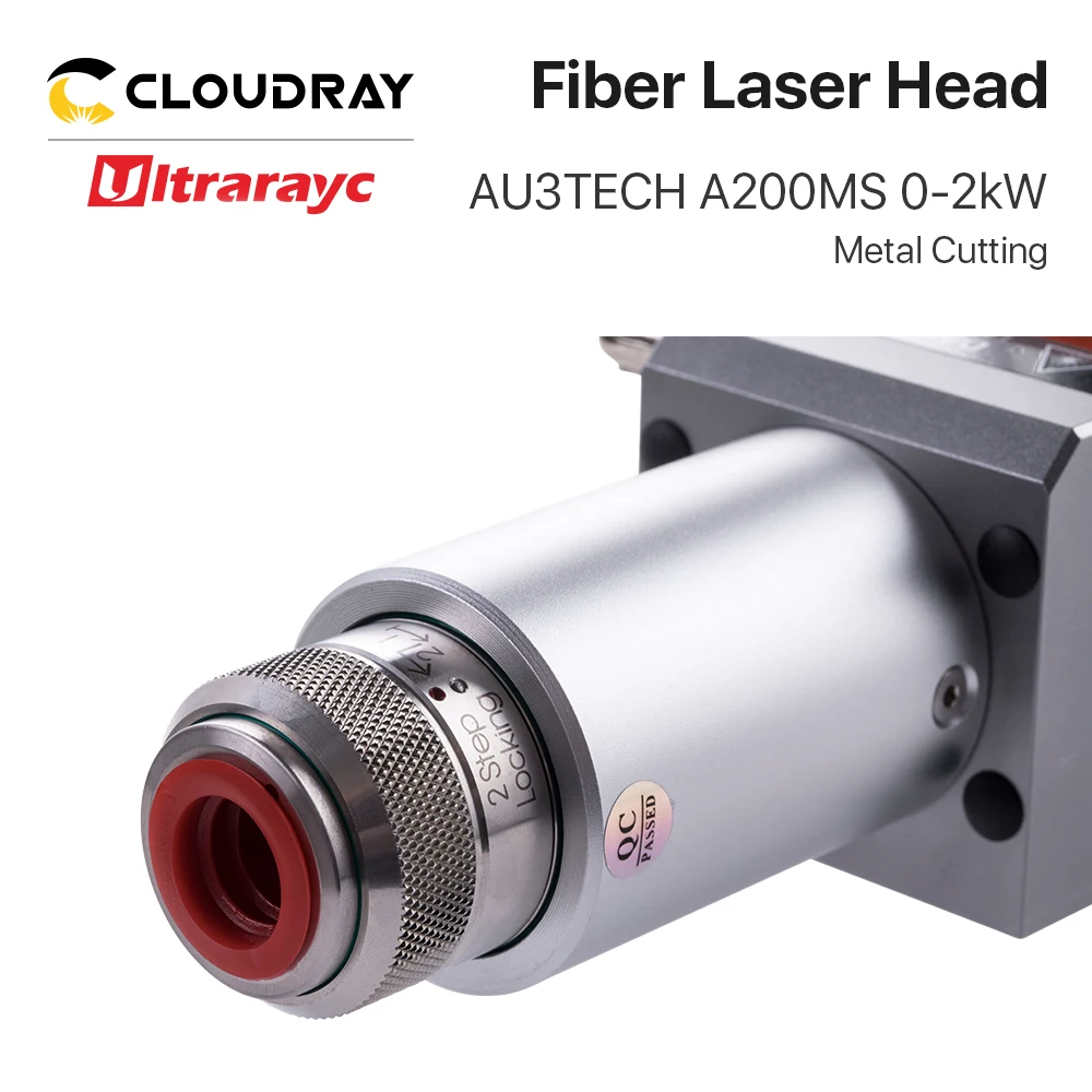 Cloudray AU3TECH Fiber Laser Snijkop A200MS Met D30 Lens Groep Ontwerp Max Power 2kW Voor Metalen Snijden Fiber Machine