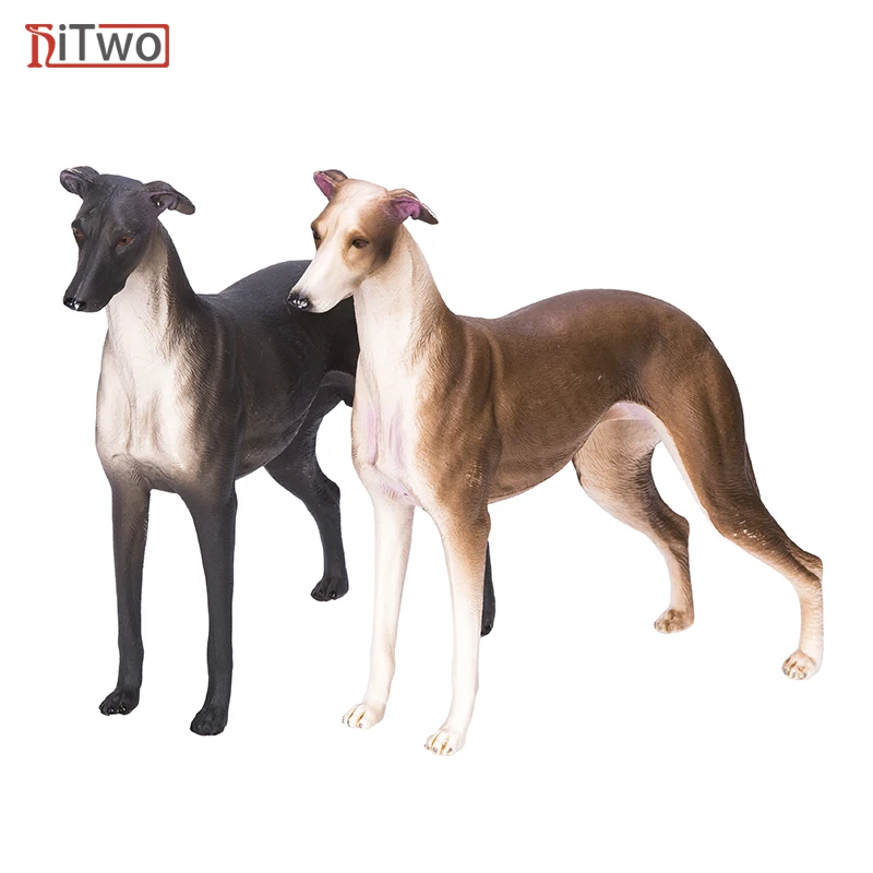 HiTwo Hot Toys  Pet Dog Greyhound Simulation Animal Model  Action & Toy Figures Classic Toys For Children Gift Collection