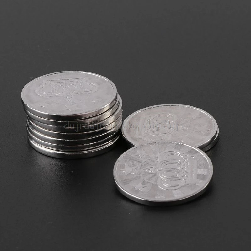 10pcs 25x2mm Game Token Stainless Steel Arcade Game Coin Pentagram Crown Tokens Au31 19 Dropship