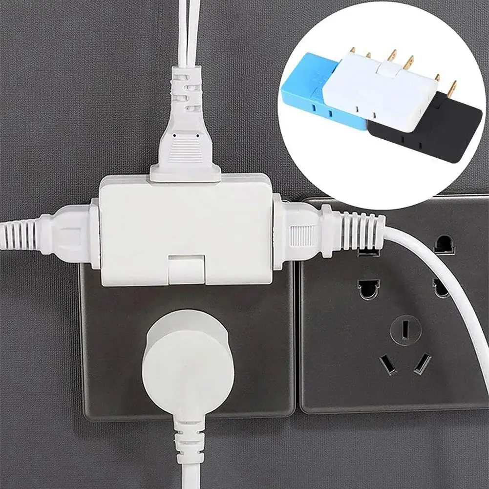 Multi Plug Outlet Extender 3 Way Outlet Splitter 2 Prong Plug Adapter Mini Flat Wall Outlet Extender Power Charging For Home