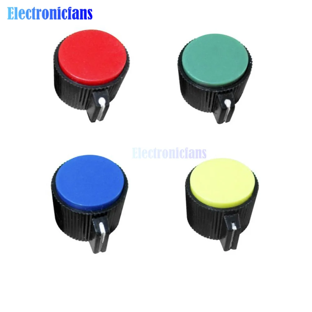 5PCS/Lot Multi-Color 6 mm Potentiometer Rotary Control Knobs Switch Knob Knurled Shaft Insert Dia 16mm Diameter x 23mm Height