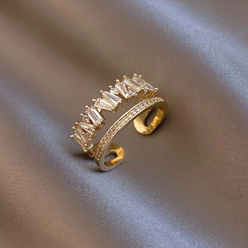Zircon Double Layer Open Ring 2