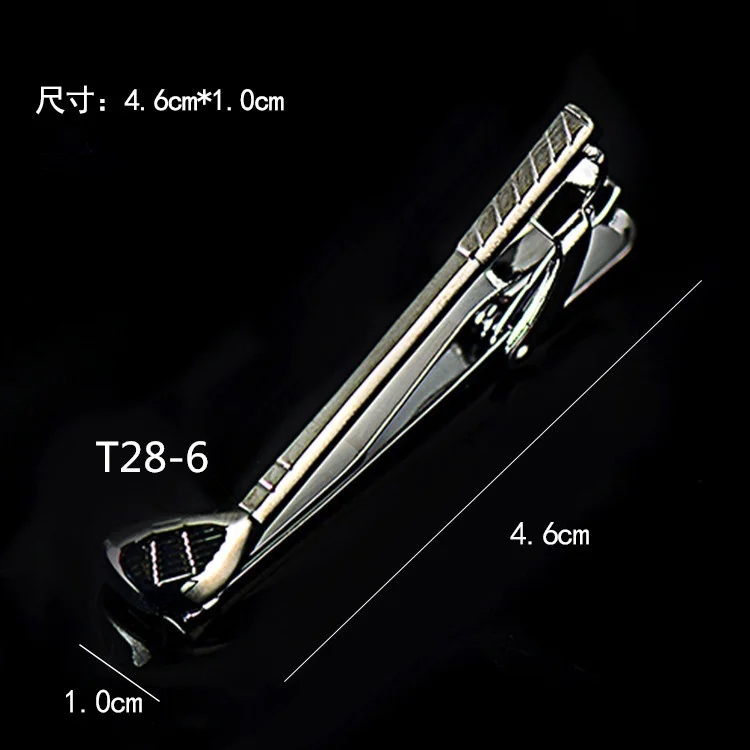 Hohe Qualität Metall Krawatte Clip Schwarz Farbe Gläser Feder Krawatte Clips Pin Luxulry Schmuck Geschenke für Männer Zubehör – Detail 7