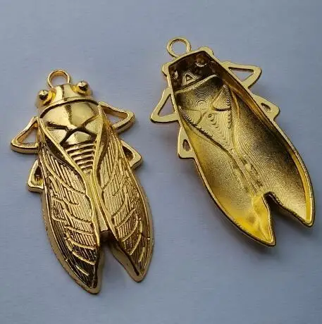 2pcs/lot Metal Cicada Charm Retro color Antique Bronze Cicada Accessory for jewelry making Pendant Key chain Diy Handmade charms