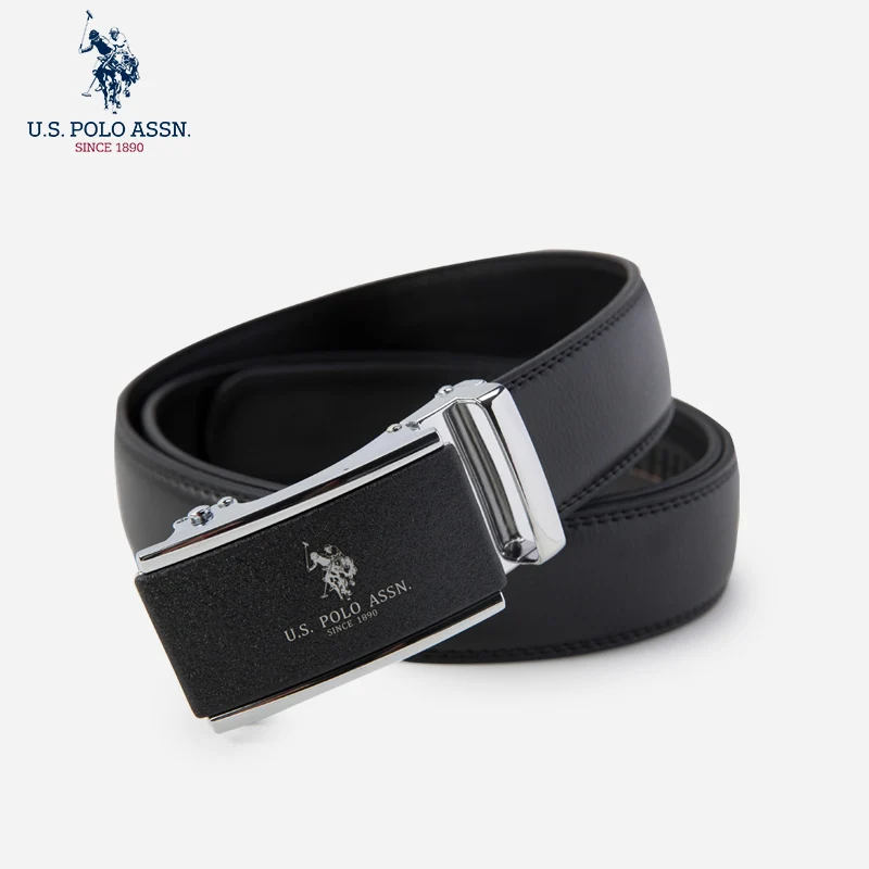 Us Polo Assn Men\'s Cowhide Belt Business Casual Formal Wear Fashion Youth Wild Tide Brand New Gold And Silver Color Belt