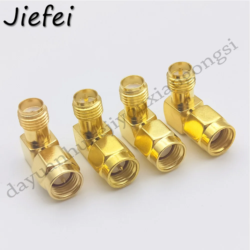 50-500 PCS 4 Type New ( RP ) SMA Male to ( RP ) SMA Female RF Coax Adapter Right Angle 90 degrees gold plated