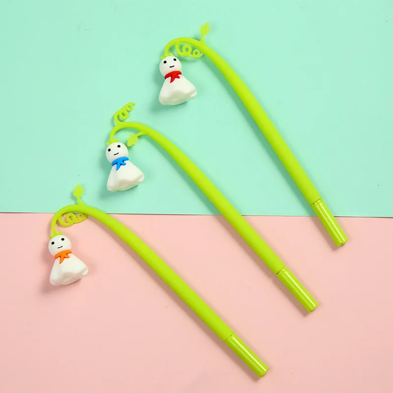 36PCS Korean-Style Cartoon Imp Full Silicone Color Gel Pen Cute Ghost Swing Signature Pen Handwriting Pen Stationery