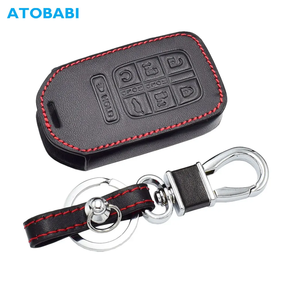 Leather Car Key Case Remote Fobs Protector Cover For Honda Civic Accord CR-V Jazz City Fit Jade Odyssey Pilot Insight Crosstour