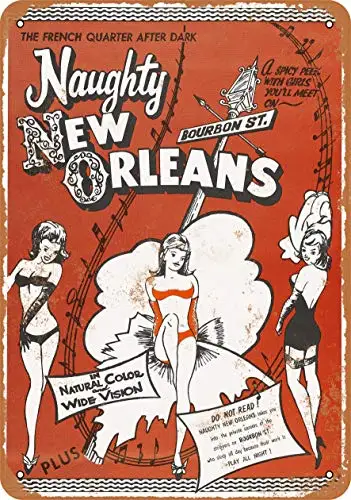 

Metal Sign - 1954 Naughty New Orleans Adults Only Movie - Vintage Look Wall Decor for Cafe beer Bar Decoration Crafts