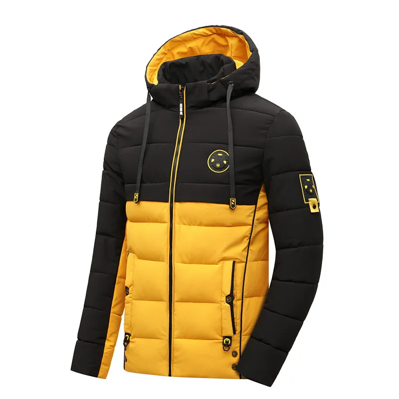 

Winter Jacket Men Warm Winter Men's Clothing Thicken Hooded Parkas Men Fashion Casual Jacket Patchwork Multi-Pocket Male Jacket