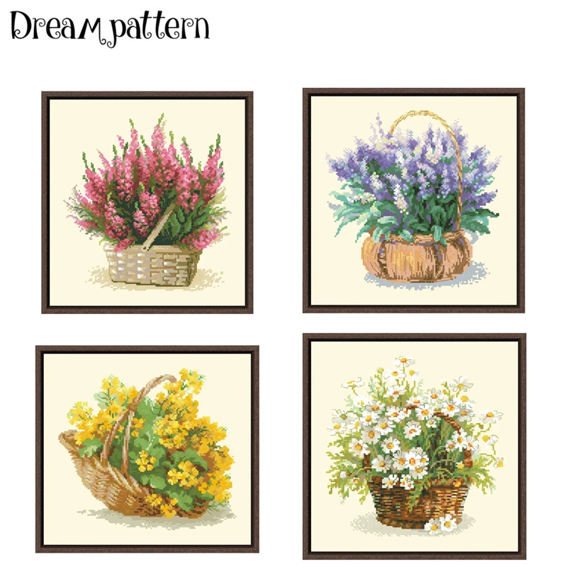 A basket of butter cauliflower cross stitch kits pattern 18ct 14ct 11ct light yellow fabric DIY embroidery kit craft