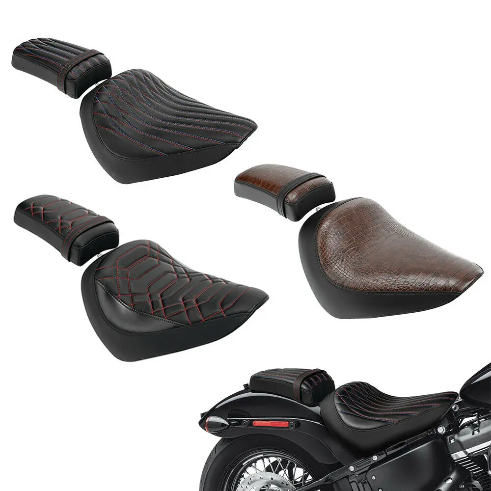 Motorcycle Seat For Harley Street Bob FXBB Softail Standard FXST 2018-2021 Driver Passenger