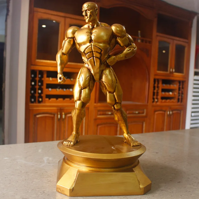 Self Carve Sculpture Decoration Bodybuilding Figures Muscle Men Resin Statue Fitness Room Craftwork Decor