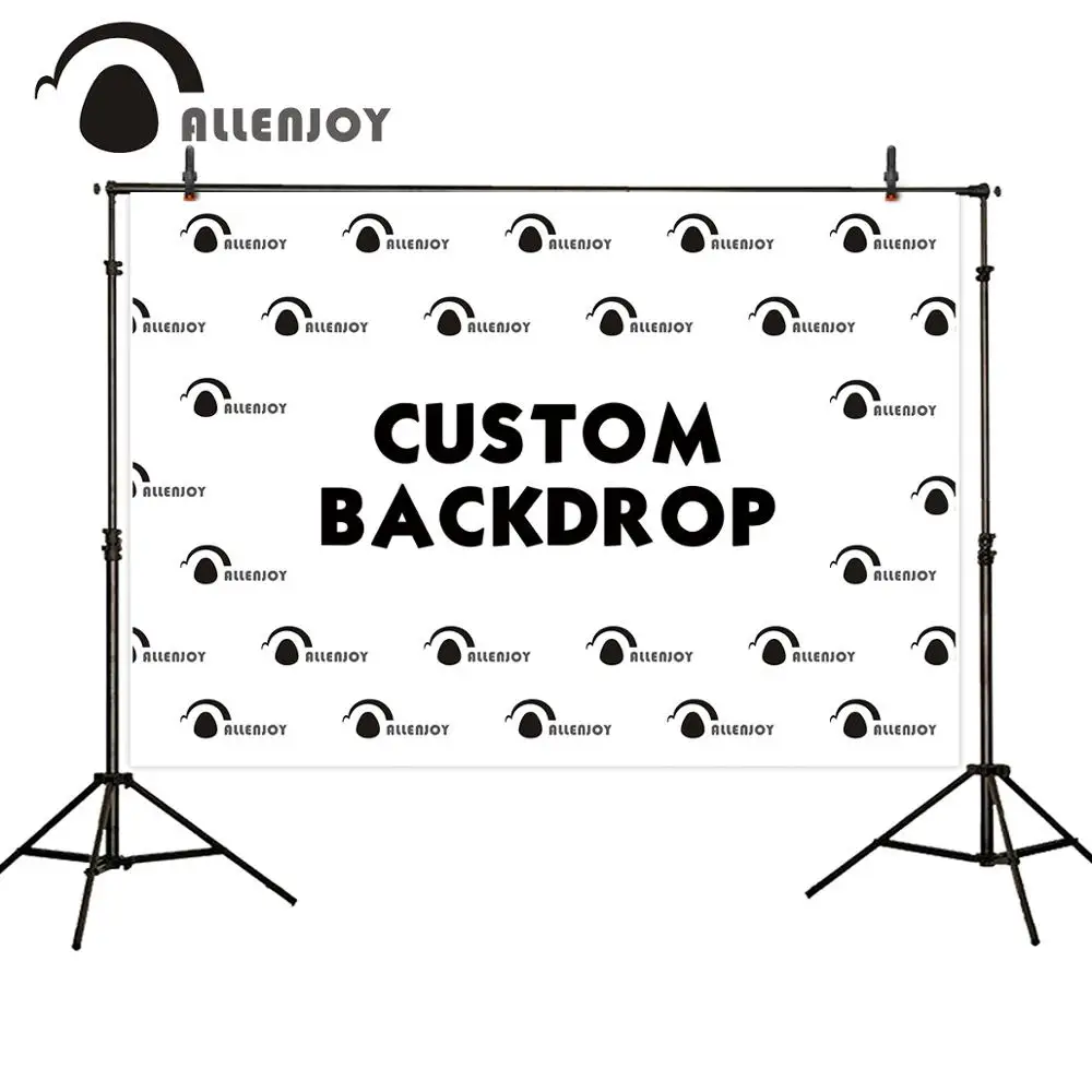 Allenjoy customize backdrop background size kids birthday party baby shower wedding photozone logo wall banner photography link