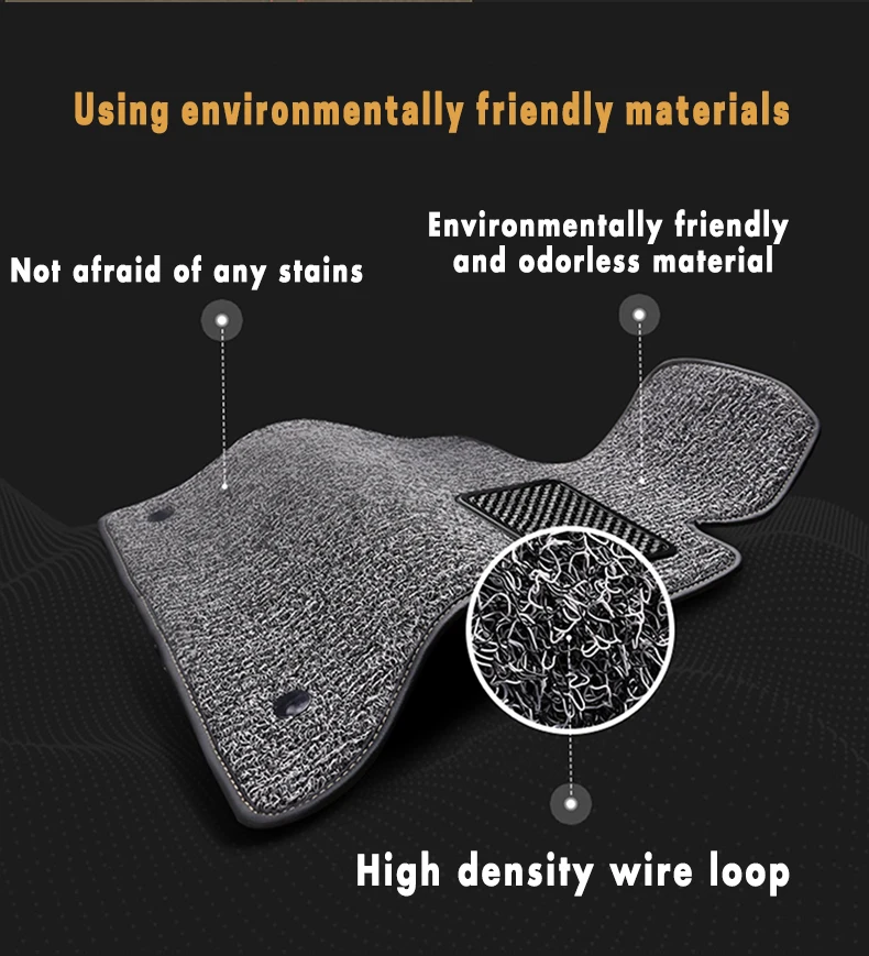 Double Layer Wire Loop Carpets Car Floor Mats For Cadillac CTS 2005 Accessories Interior Decoration Waterproof Cover Styling