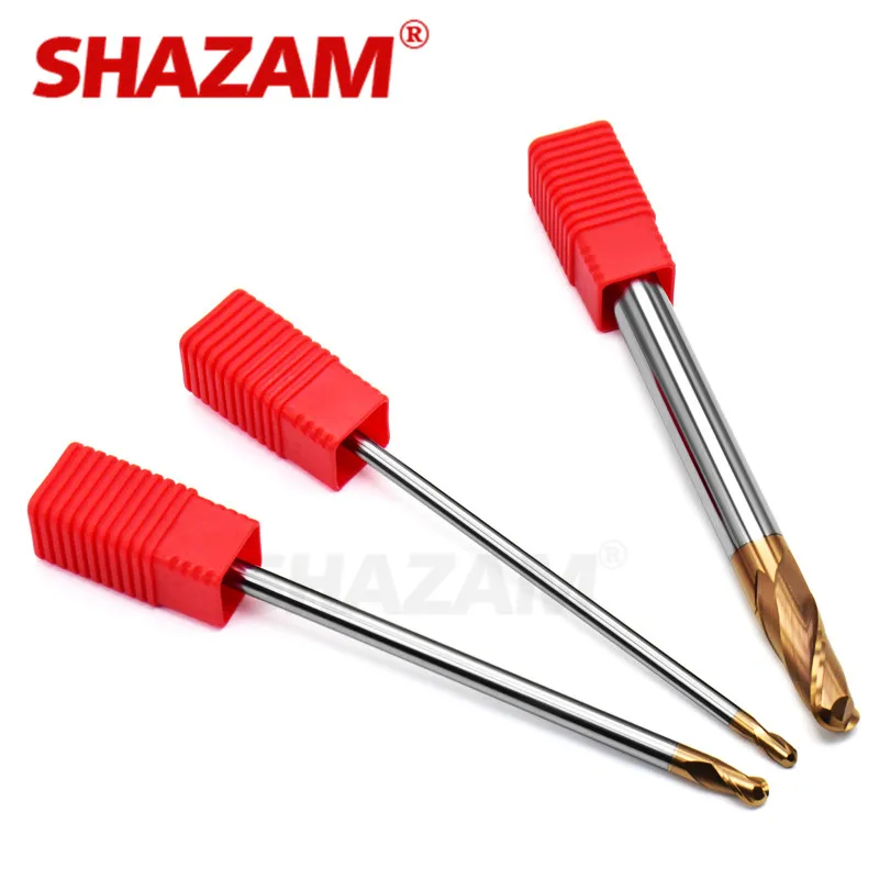 Imagem -02 - Cortador de Moagem Liga de Revestimento de Aço de Tungstênio Ferramenta 100l Hrc55 Alongamento Bola Nariz Endmills Shazamtop Fresagem Cortador Endmill