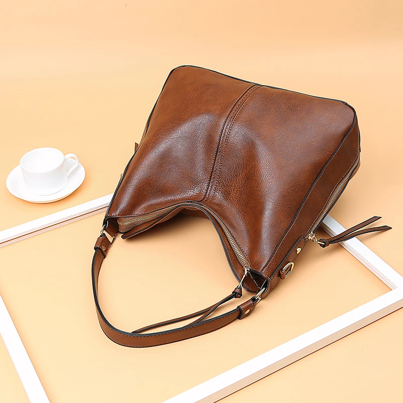 DIDABEAR-Bolso Hobo de cuero para mujer, bandolera de ocio, Vintage, de gran capacidad