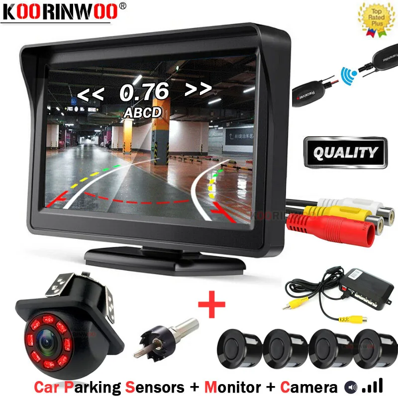 Koorinwoo Car Intelligent System Dual Core CPU Car Parking Sensors Intelligent Camera Rear view Monitor Night Vision Camera Dash