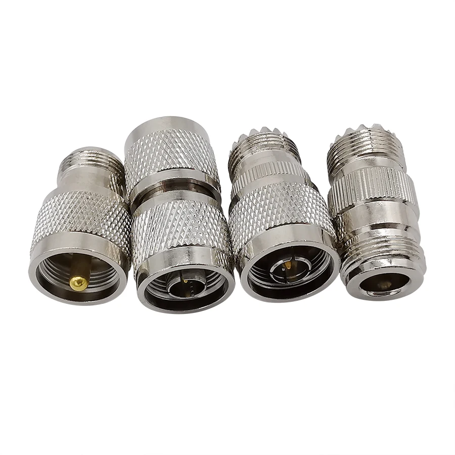 

4Pcs UHF SO239 SO-239 PL259 PL-259 Male Female to N Male Female RF Coaxial Coax Connector Adapter Kits