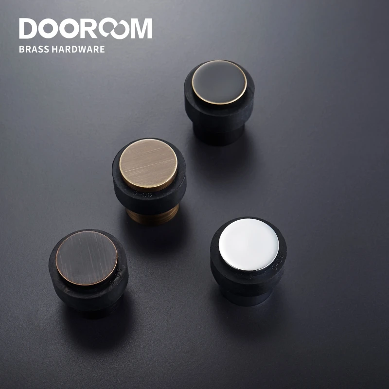 

Dooroom Brass Environmental Rubber Door Stops Bathroom Door Stopper Heavy Duty Floor Mount Bumper Non-magnetic Door Holder Catch