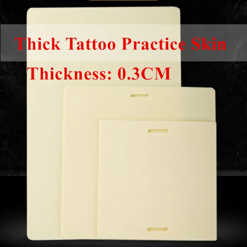 Tattoo Practice Skin 3MM Thick High Grade Double Sides Blank Soft A4 Synthetic Microblading Artificial Skins Sheet 3pcs 20x20cm