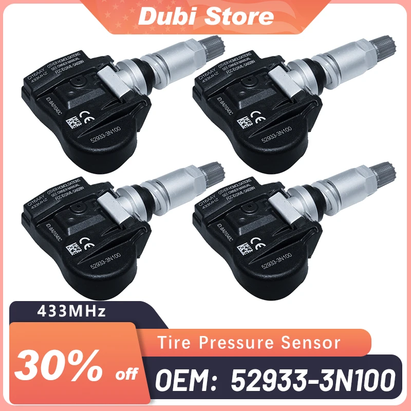 TPMS Tire Pressure Sensor For Hyundai Accent i30 IX20 Santa Fe Kia Sorento Optima Picanto Pro Ceed 529333N100 529332M650 433MHZ