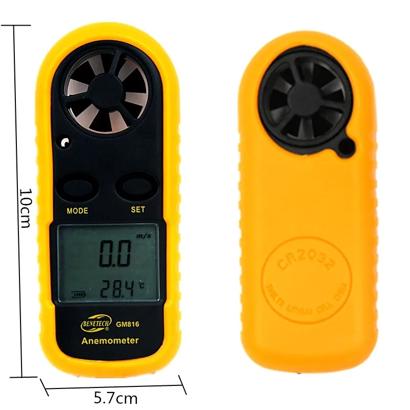 GM816 Anemometer Air Wind Speed Gauge Digital Anemometro Thermometer Wind velocity Meter Windmeter 30m/s Temp Test Tool 40%OFF