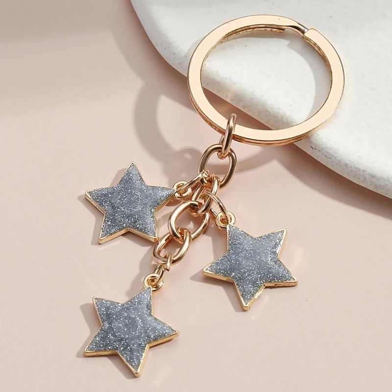 Lovely Multicolor Star Keychain Litter Stars Key Ring Enamel Key Chains Souvenir Gifts For Women Men Handbag Accessorie Jewelry