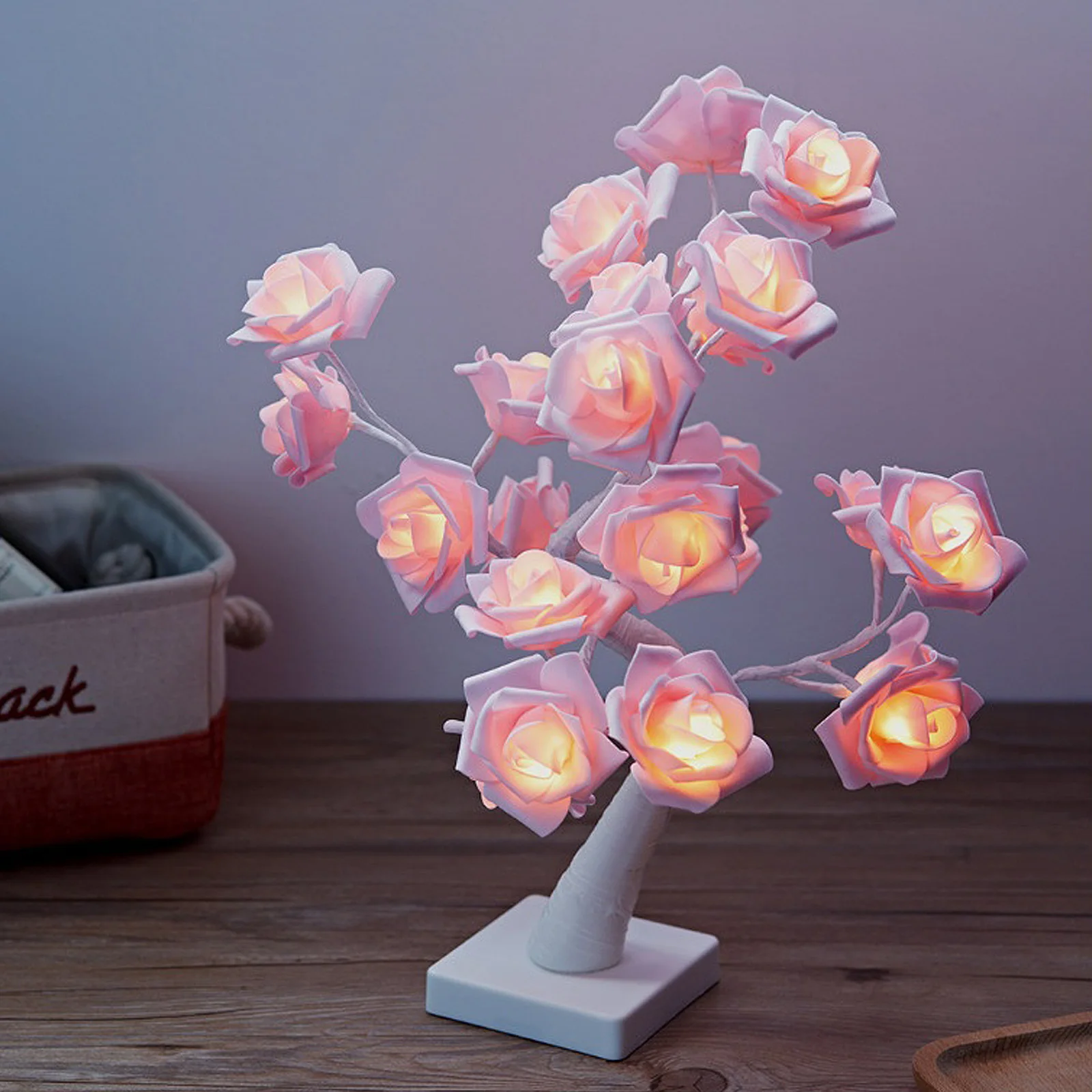 Rose Tree Decorative Light USB/Battery Dual Power Supply LED Warm Light Home Decoration Valentine's Day Party Christmas Wedding
