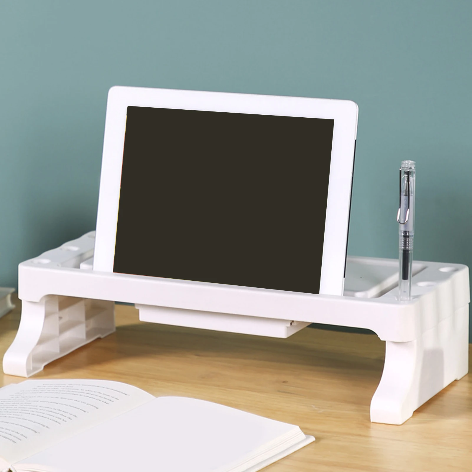 Multifunctional Computer Monitor Riser Stand Support Phone Keyboard Storage Rack Tablet Stand Computer Desk With Storage Drawer