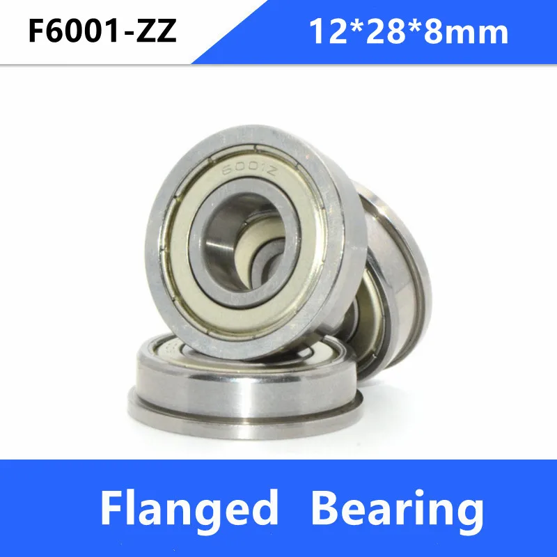 10pcs/50pcs F6001ZZ F6001 ZZ F6001Z F6001-ZZ 12x28x8mm Flange Deep Groove Ball Bearing 12*28*8mm