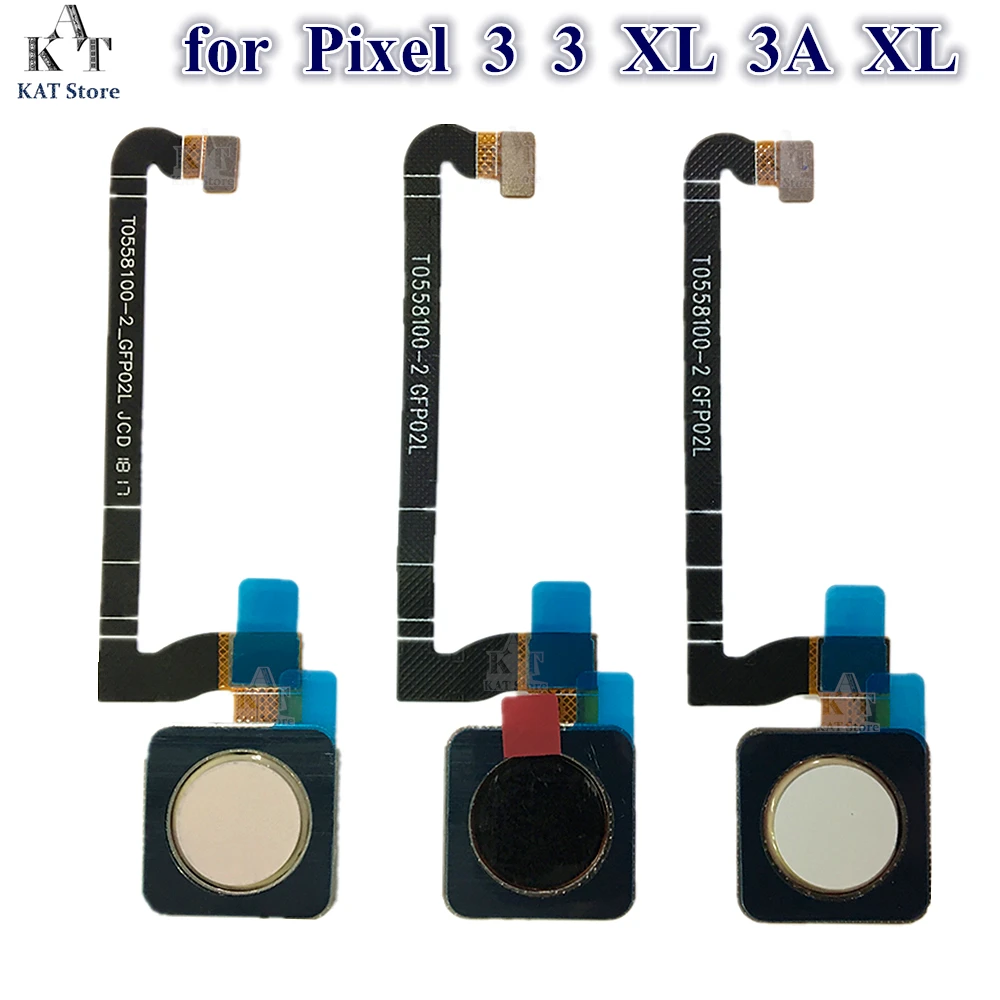 5Pcs Fingerprint Scanner Sensor Touch ID Home Button Return Key Flex Cable for Google Pixel 3 3XL 3A XL Replacement Parts G013A